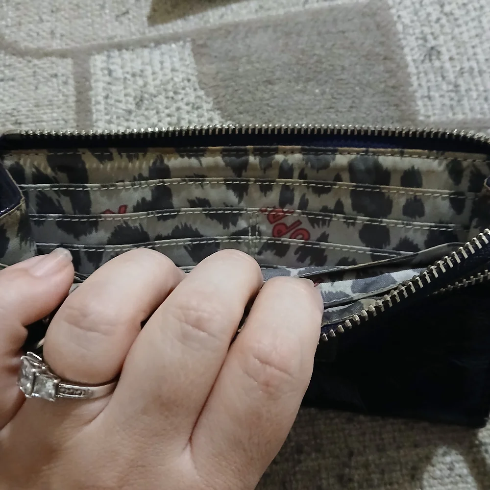 Coach Bundle- Vintage Rare Blue Poppy Clutch, Bag Tag & Envelope - Picture 6 of 13